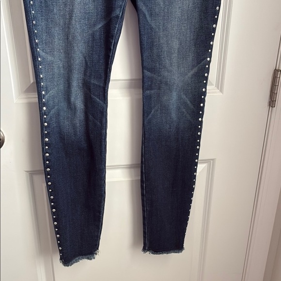 INC International Concepts Blue Skinny Jeans with Distressed Details - Picture 4 of 8